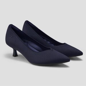 NIB VIVIAIA NAVY SCARLET POINTED TOE KITTEN HEEL PUMP SZ 9.5